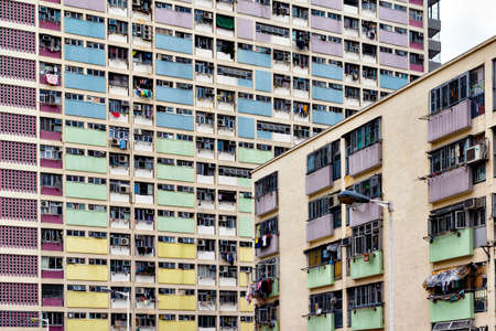 Hong Kong  - December 10, 2019 : Colourful Pastel Housing Estate " Choi Hung Estate" is one of Famous Tourist Destination, located Choi Hung Station, Kowloon, Hong Kongのeditorial素材