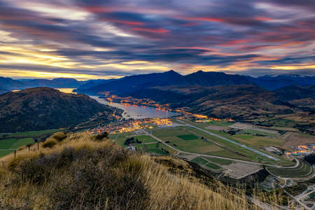 Queenstown airport located in Queenstown of South Island of New Zealandの写真素材