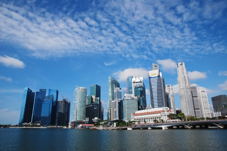 Singapore - July 16, 2016: The central business district and landmark of Singapore.のeditorial素材