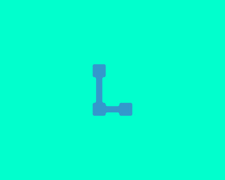 Abstract letter L icon design template. Colorful way point path creative sign. Vector shipping delivery cargo iconのイラスト素材