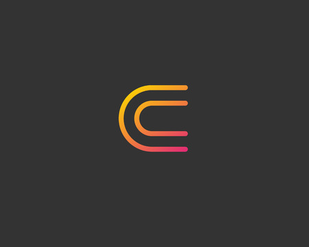 Line letter c . Abstract moving airy icon design, ready symbol creative vector signのイラスト素材