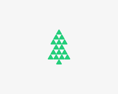 Modern abstract christmas tree vector logotype. New year unusual minimal logo icon symbol.のイラスト素材