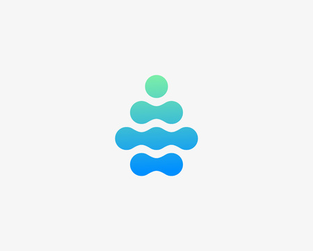 Abstract water aqua drop vector logo design. Water drop minimal space logotype.のイラスト素材