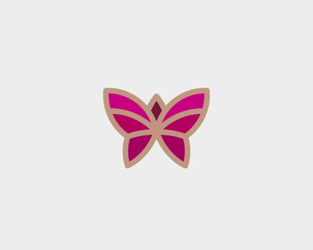 Abstract butterfly flower vector design. Linear minimal premium illustration.のイラスト素材