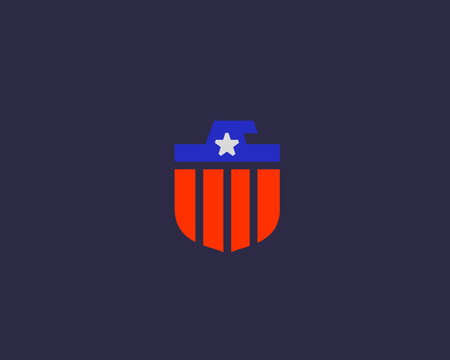 American eagle flag logo design. National symbol vector logotype.のイラスト素材
