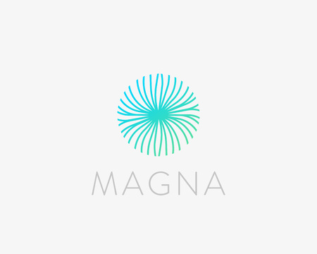 Abstract energy flower logo design. Bio science medical vector logotypeのイラスト素材