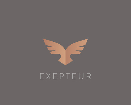Abstract bird logo design. Creative eagle symbol. Luxury falcon hawk logotype.のイラスト素材