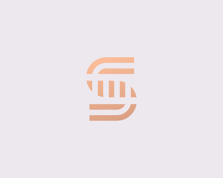Letter S vector line logo design. Creative minimalism logotype icon symbolの写真素材