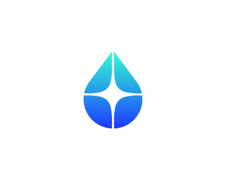 Drop water vector logo. Aqua oil star creative logotypeのイラスト素材