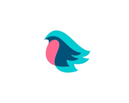 Bird   design abstract modern color overlay style illustration. Bullfinch vector icon symbol identityのイラスト素材