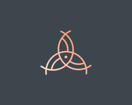 Abstract three fishes logo icon minimal style illustration. Universal sea food marine icon symbol...