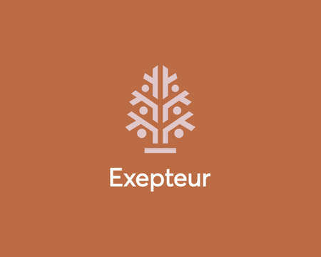 Abstract tree vector logo icon. Park nature crown logotype.のイラスト素材