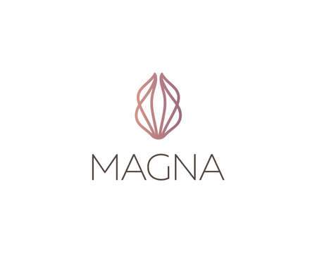 Abstract gradient flower flame wings waves logo design vector template. Luxury hotel, spa, massage, heritage concept sign icon logotype.のイラスト素材