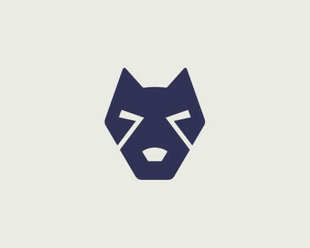 Creative dog face pet icon logo vector design template. Minimal style staffordshire terrier, pit...