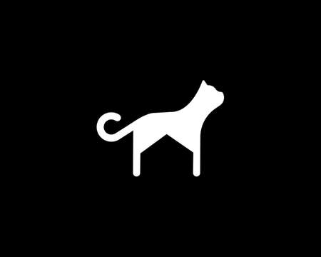 Cat, home logo design template. Creative minimalistic shelter, pet care, cat hotel vector sign icon logotype.のイラスト素材