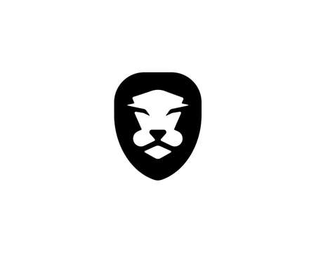 Lion face vector logo design template. Heraldic premium king, predator vector logotype icon sign.のイラスト素材