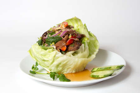 Grilled pork spicy saladの写真素材