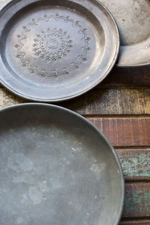 Empty vintage plates 3の写真素材