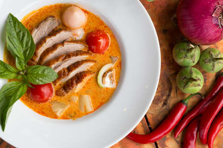 Top-view of Red Duck Curry.の写真素材