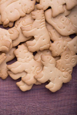 top-view of various animal biscuitsの写真素材