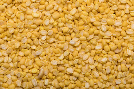 Top view and close up shot of Peeled (Peel off) Mung Bean, food backgroundの写真素材