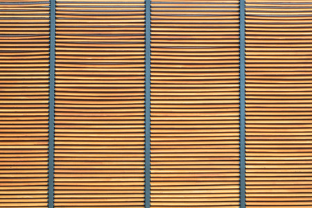 Texture of brown wood lath wall with metal for background.