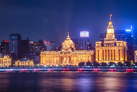 The Bund at nightのeditorial素材