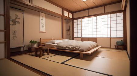 Japanese style bedroom in japanese styleの素材