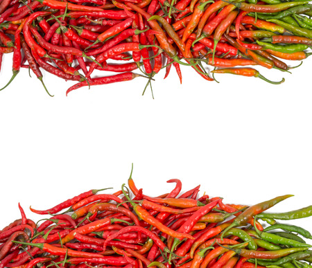 Colorful Chillies on the top and bottomの写真素材