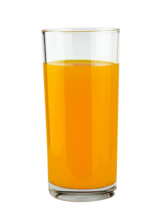 isolated orange juice on white background with clipping pathの写真素材