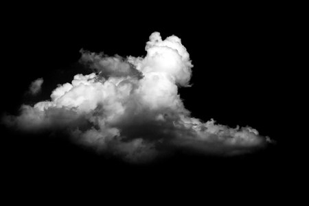 Isolated cloud on black backgroundの写真素材
