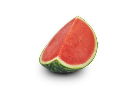 Fresh ripe watermelon slices isolated on white backgroundの写真素材