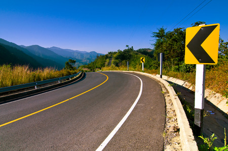 Curve road on mountain thailandの写真素材
