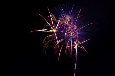 firework isolated black backgroundの写真素材