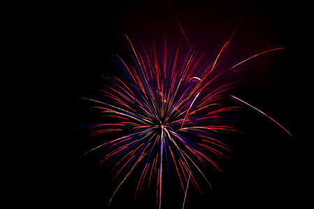 firework isolated on black backgroundの写真素材