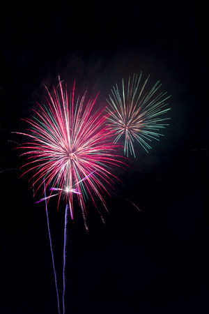 firework isolated on black backgroundの写真素材