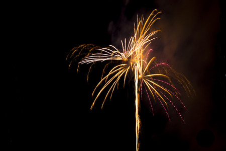 firework isolated on black backgroundの写真素材