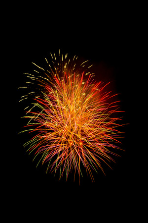 firework isolated on black backgroundの写真素材