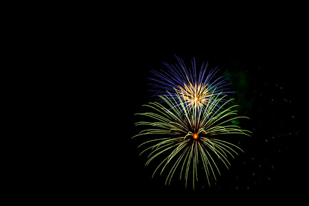firework isolated on black backgroundの写真素材