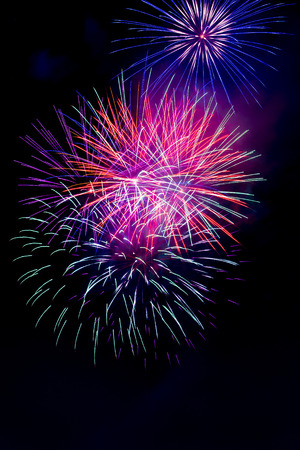 firework isolated on black backgroundの写真素材