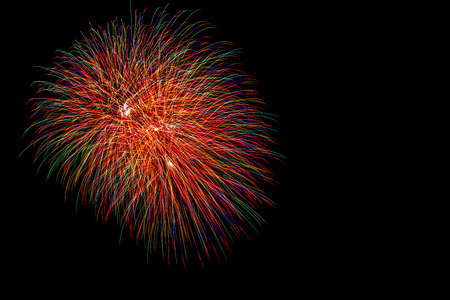 Celebration - colorful fireworks fastival on isolated backgroundの写真素材