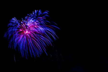 happy new year colorful firework  celebrate on background-lighting  look like coconut leafの写真素材