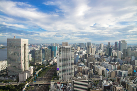 Cityscape of Tokyo City, Japan - Tokyo is the world's most populous metropolis and is described as one of the three command centers for world economyのeditorial素材