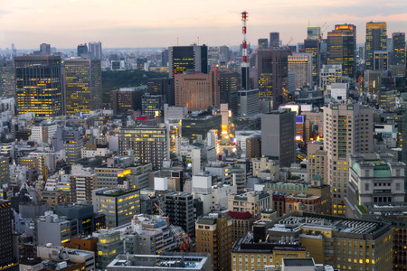 Tokyo Skyline, japan city cityscape at twilightのeditorial素材