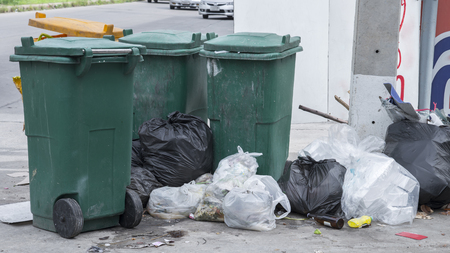 Garbage bins overflow problemの写真素材