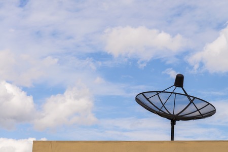 satellite dish in cloud sky