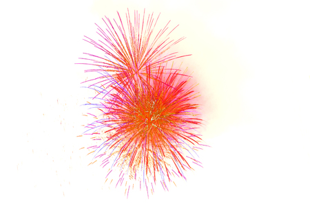 Beautiful colorful firework display for celebration happy new year and merry christmas on backgroundの写真素材