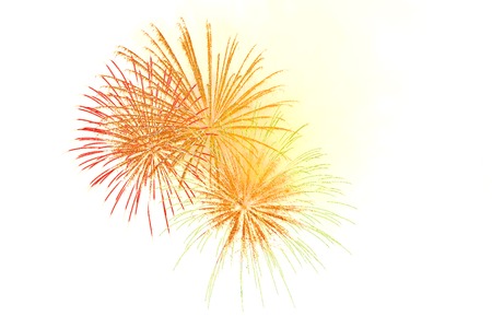 Beautiful colorful firework display for celebration happy new year and merry christmas on backgroundの写真素材