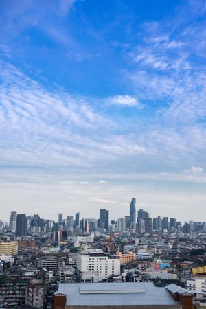 cityscape Bangkok skyline, Thailand. Bangkok is metropolis and favorite of tourists live at between modern building / skyscraper, Community residents and various religions buildings.の写真素材