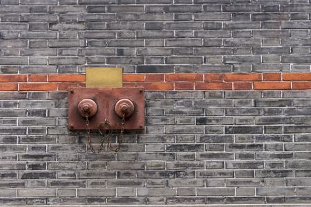 Old vintage industrial warehouse brick wall texture backgroundの写真素材